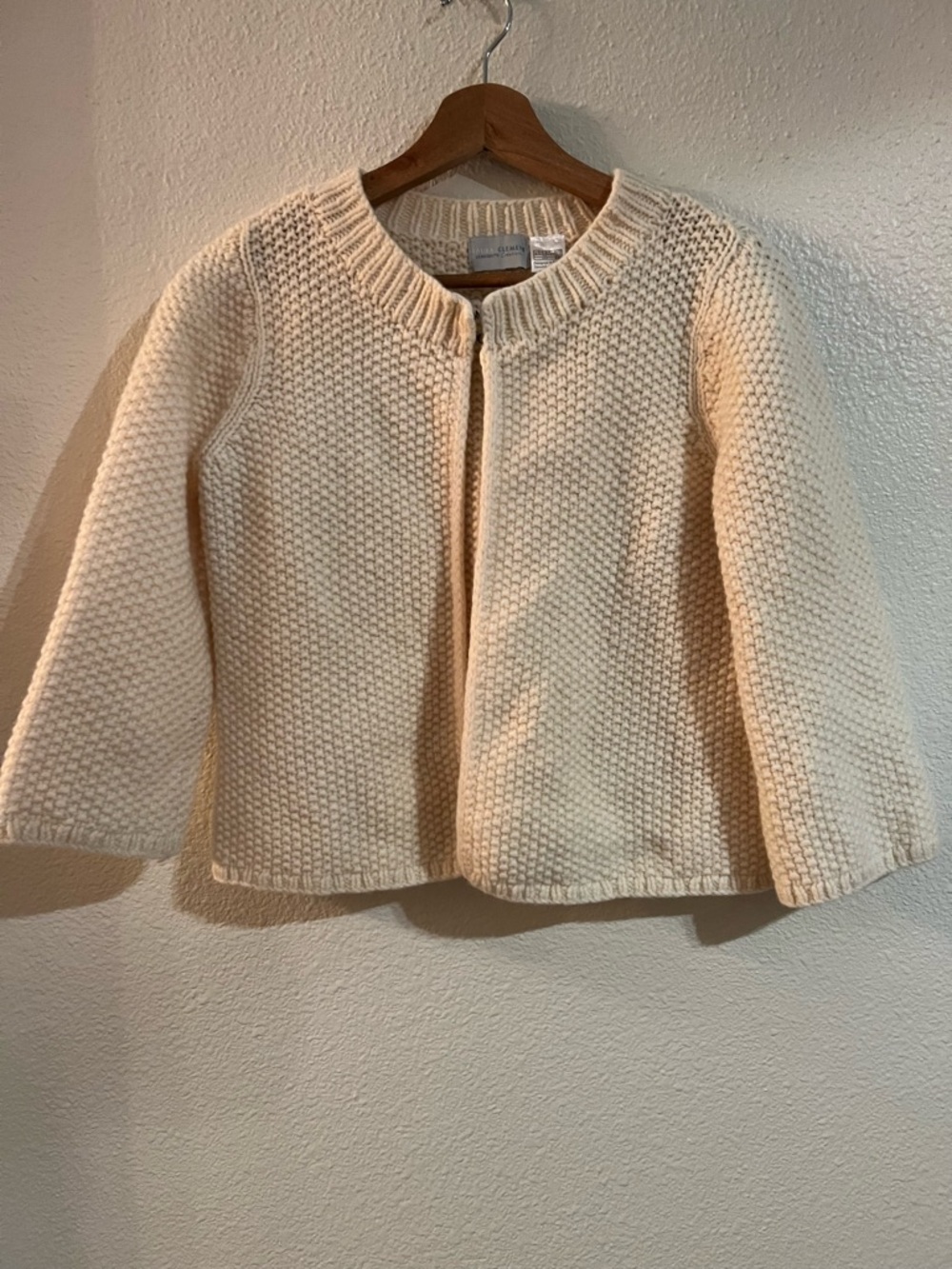 Girls' Knit Zip-Front Blazer in Cream
